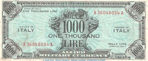 Alliierte Milit Rbeh Rde Italien Lire Schein Banknote