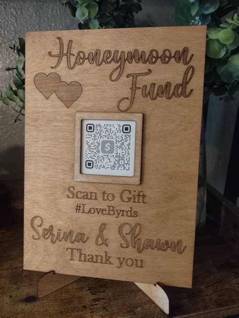 WEDDING FUND SIGN Honeymoon Fund Qr Code Sign Baby Shower Fund Small