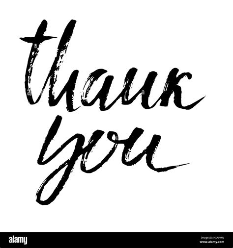 Thank You Handwritten Inscription Hand Drawn Lettering Thanks Card