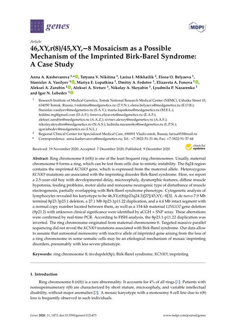 Pdf Xy R Xy Mosaicism As A Possible Mechanism Of The