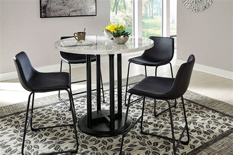 Centiar Counter Height Dining Room Set Black By Signature Design By