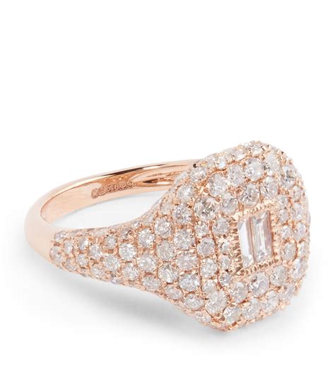 Shay Rose Gold And Diamond New Modern Pave Pinky Ring Size