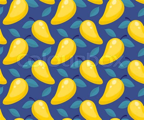 Tropical Seamless Pattern With Mango Stock Vector Colourbox