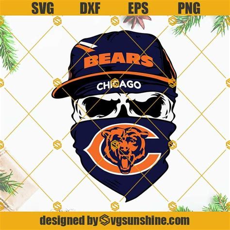 Bears Football SVG Chicago Bears SVG Chicago Bears Football Skull SVG