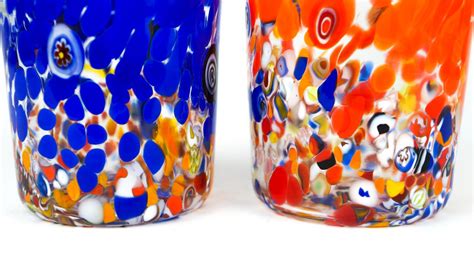 Mid Century Modern Murrina Millefiori Set Of 6 Murano Drinking Glasses