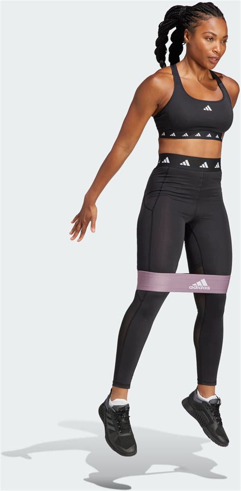 Adidas Woman Techfit Stash Pocket Full Length Leggings Black White