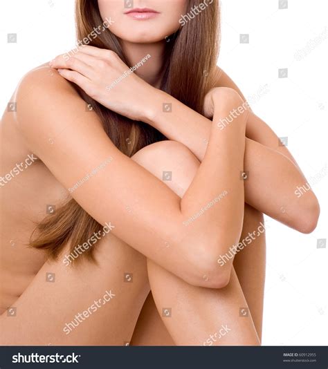 Naked Woman Sitting On White Background Foto De Stock 60912955