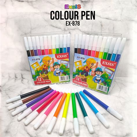 Spidol Spidol EXSIS 12 Warna Colour Pen EXSIS Shopee Indonesia