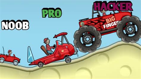 Hill Climb Racing Noob Vs Pro Vs Hacker Youtube