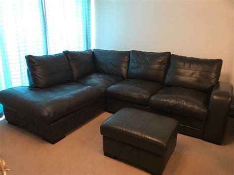 DFS Leather Corner Sofa bed + Leather Storage Footstool | in Aberdeen ...