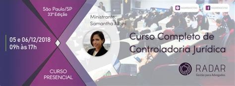 CURSO COMPLETO DE CONTROLADORIA JURÍDICA SÃO PAULO SP 33º EDIÇÃO em