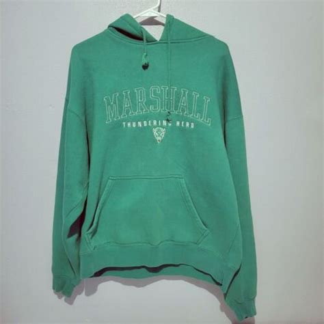 Marshall University Mens Hoodie Sweatshirt Medium Green Last Pic Small
