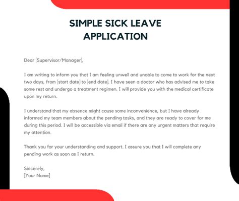 How To Write A Sick Leave Application Sample Letters