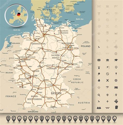 Germany road map — Stock Vector © Livenart #82737088