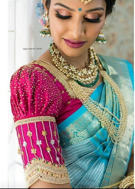 Silk Cotton Pink Aari Work Bridal Blouse At Rs 4500 Piece In Nagpur