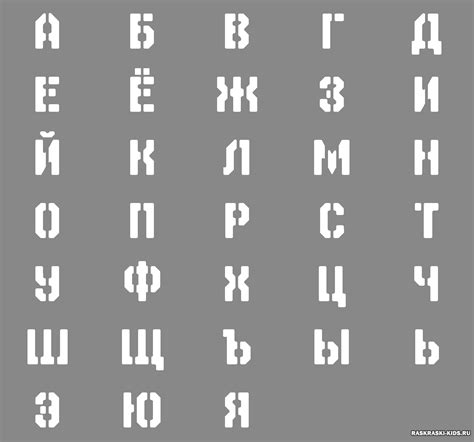 Трафареты букв – для вырезания распечатать