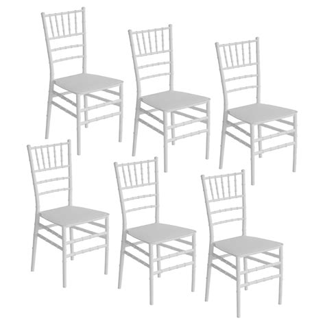 Pack 6 Chaises Restauration Empilables Dorothy Blanc 45x43x88cm 7house