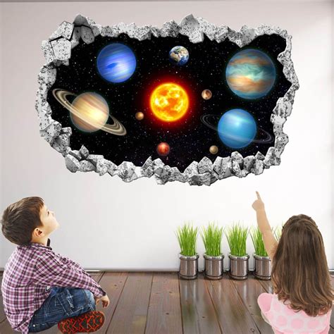 Planets Space Solar System Wall Sticker Mural Decal Print Art Etsy