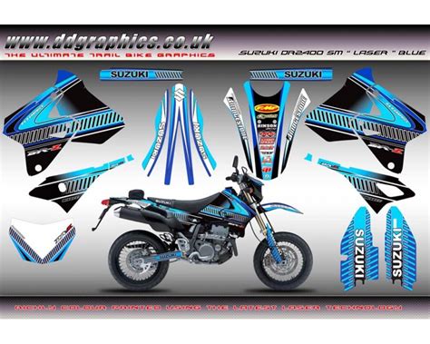 Suzuki Drz400sm Laser Full Graphics Kit Blue