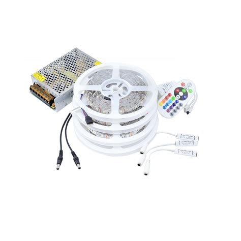 Kit Banda Led 5050 Ip20 Rgb 60 Leduri Metru 20 Metri Alimentare