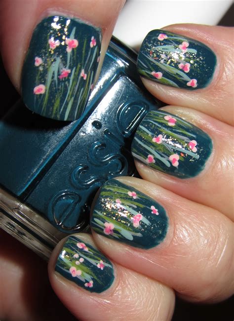 Marias Nail Art And Polish Blog Tiny Pink Flowers Versions Sm