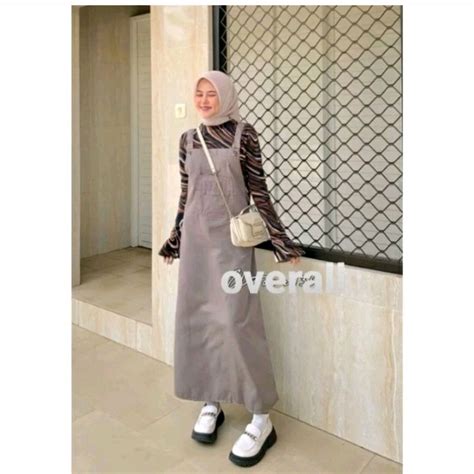 Jual Baju Kodok Anya Overall Rok Wanita Motif Polos Terbaru