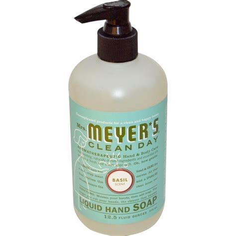 Liquid Hand Soap Basil Scent 12 5 Fl Oz 370 Ml Mrs Meyers Clean