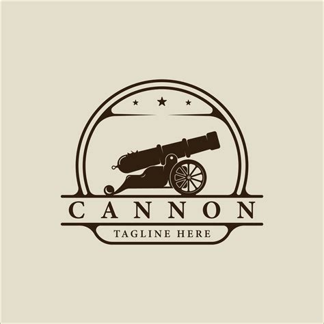 Cannon Or Artillery Logo Vintage Vector Illustration Template Icon