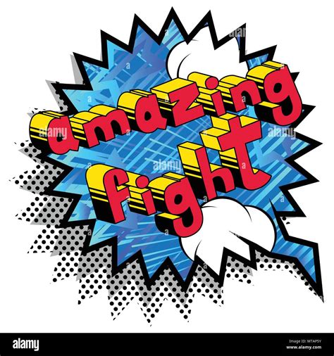 Amazing Fight Comic Book Word On Abstract Background Stock Vector