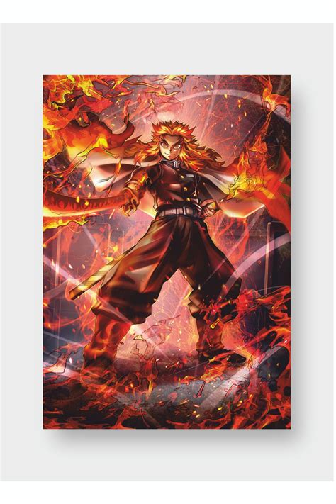 Genel Markalar Demon Slayer Rengoku Anime Manga Poster Yüksek