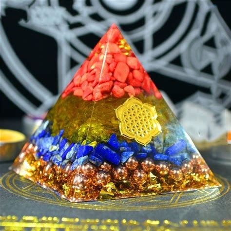 Gorgeous Orgonite Pyramid With Crystal Ore Orgone Pyramids