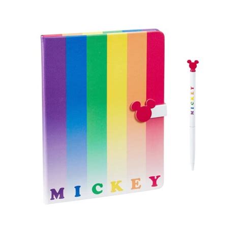 Disney Mickey Rainbow Notebook Inclusief Pen Bol