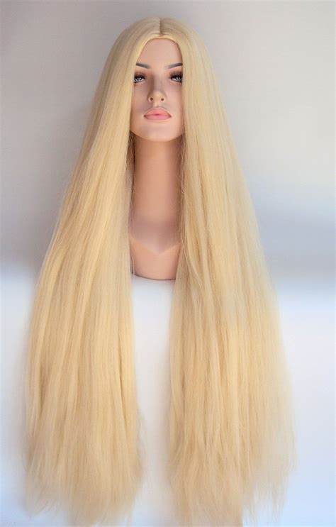 Extra Long Blonde Hippie Costume Wig Seventies Boho Hair Costume Wigs Cosplay Wigs Extra