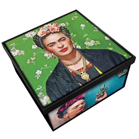 Caixa Média Frida Kahlo Madeira mdf Mr Rock Artes Plásticas