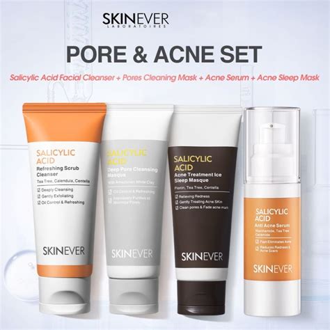 Skinever Poreandacne Set Salicylic Acid Acne Treatment Ice Sleep Masque