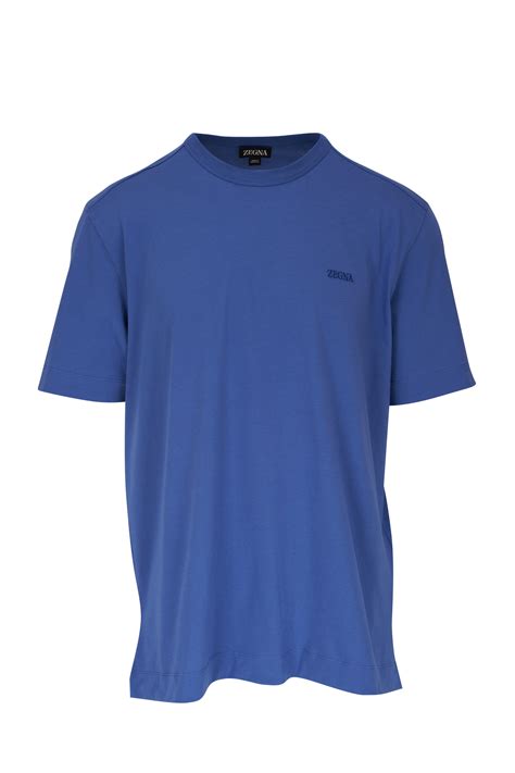 Zegna Royal Blue Cotton T Shirt Mitchell Stores