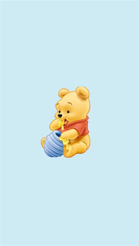 Download Cute Winnie The Pooh Eating Honey Wallpaper