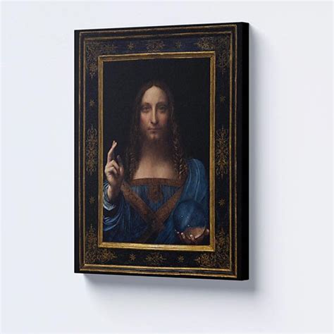 Quadro Salvator Mundi Di Da Vinci Stampato Su Tela