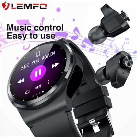 Lemfo Lemd Smart Watch Tws Earphone Bluetooth Call Music Control Heart