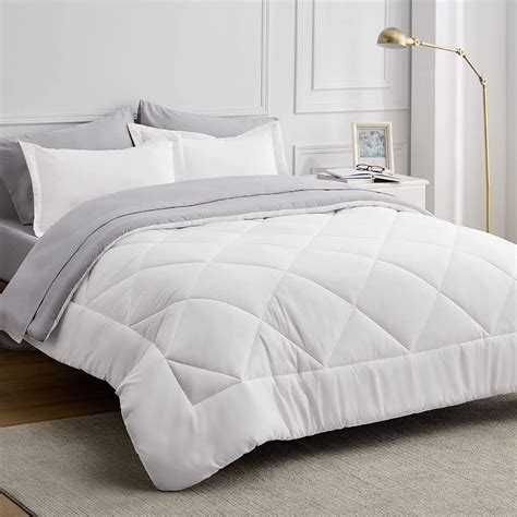 Bedsure White Queen Comforter Set Pieces Reversible Bed In A Bag