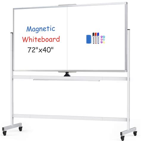 Maxtek X Magnetic Dry Erase Board Large Mobile Whiteboard Double