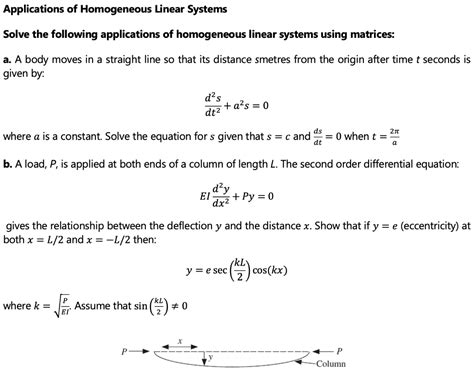 Solved Applications of Homogeneous Linear Systems Solve the | Chegg.com