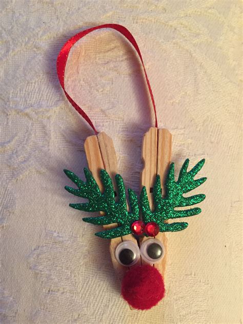 Peg Reindeer Ornament Clothespin Crafts Christmas Clothes Pin Crafts