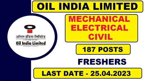 Oil India Limited Recruitment 2023 For Various Posts 187 Posts 25