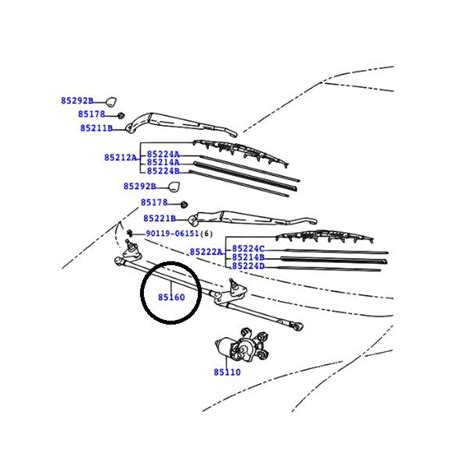 Toyota Hiace Front Wiper Linkage 85150 26061 Toyota Parts Direct