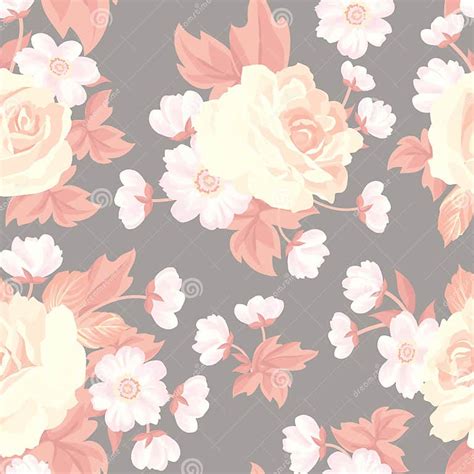 Floral Bouquet Seamless Pattern Flower Rose Background Stock