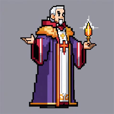 Devout 2d Pixel Art Male Priest With Sacred Aura Muse Ai