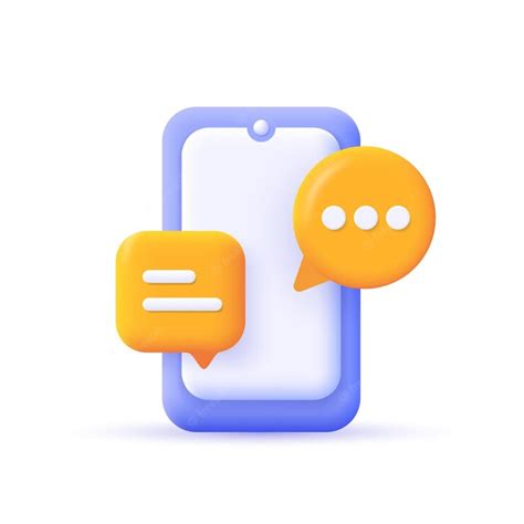 Premium Vector Chat Orange Speech Bubble On Mobile Phone Screen