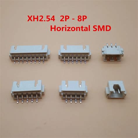 20PC XH 2 54mm Spacing Connector Horizontal SMD Socket 2P 3P 4P 5P 6P