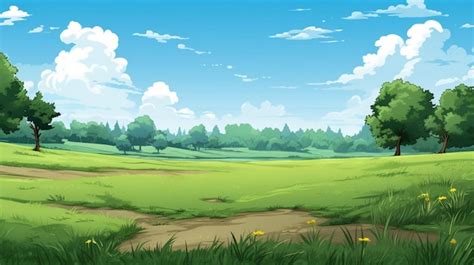 Premium AI Image | blank meadow cartoon